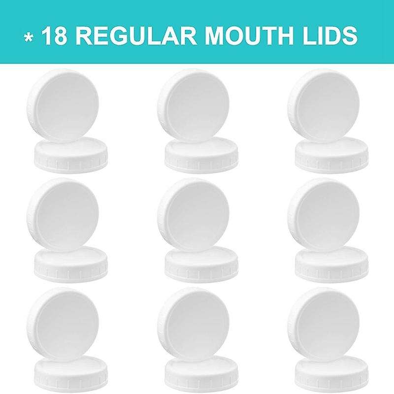 18 Pack Wide Mouth Mason Jar Lids,plastic Caps for Canning Jars