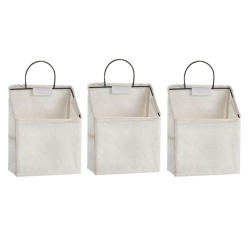 3 Pack Wall Hanging Organizer Bag,for Pocket,dormitory Storage(white)