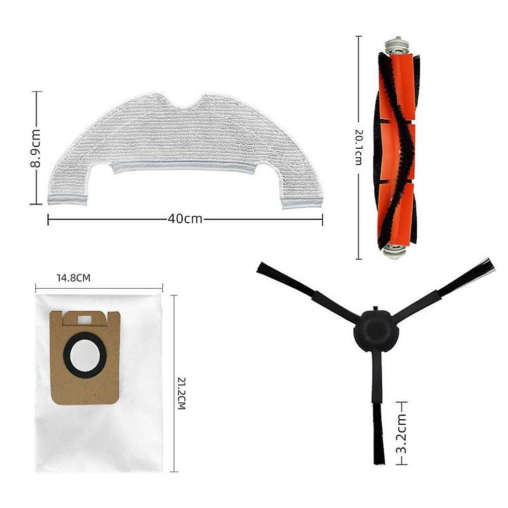Main Side Brush Dust Bag Mop Cloth Pads for Dreame Bot Z10 Pro