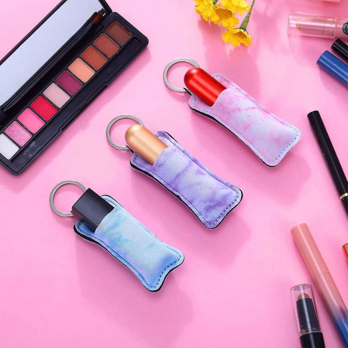 20pcs Travel Bottle Keychain Chapstick Holder Set for Women Traveling