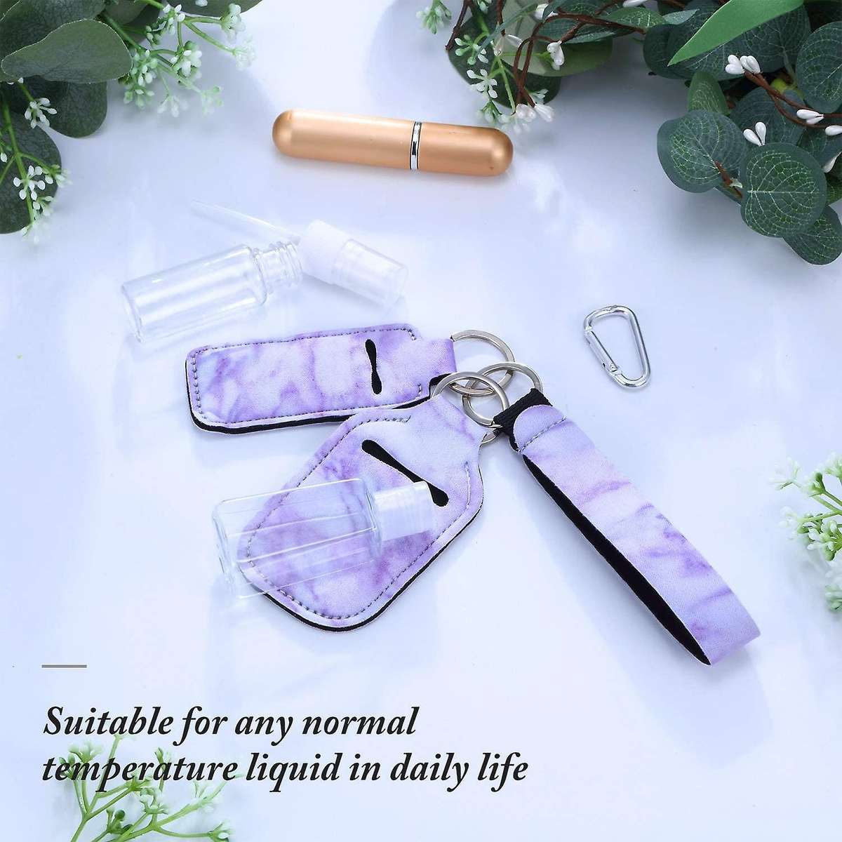 20pcs Travel Bottle Keychain Chapstick Holder Set for Women Traveling