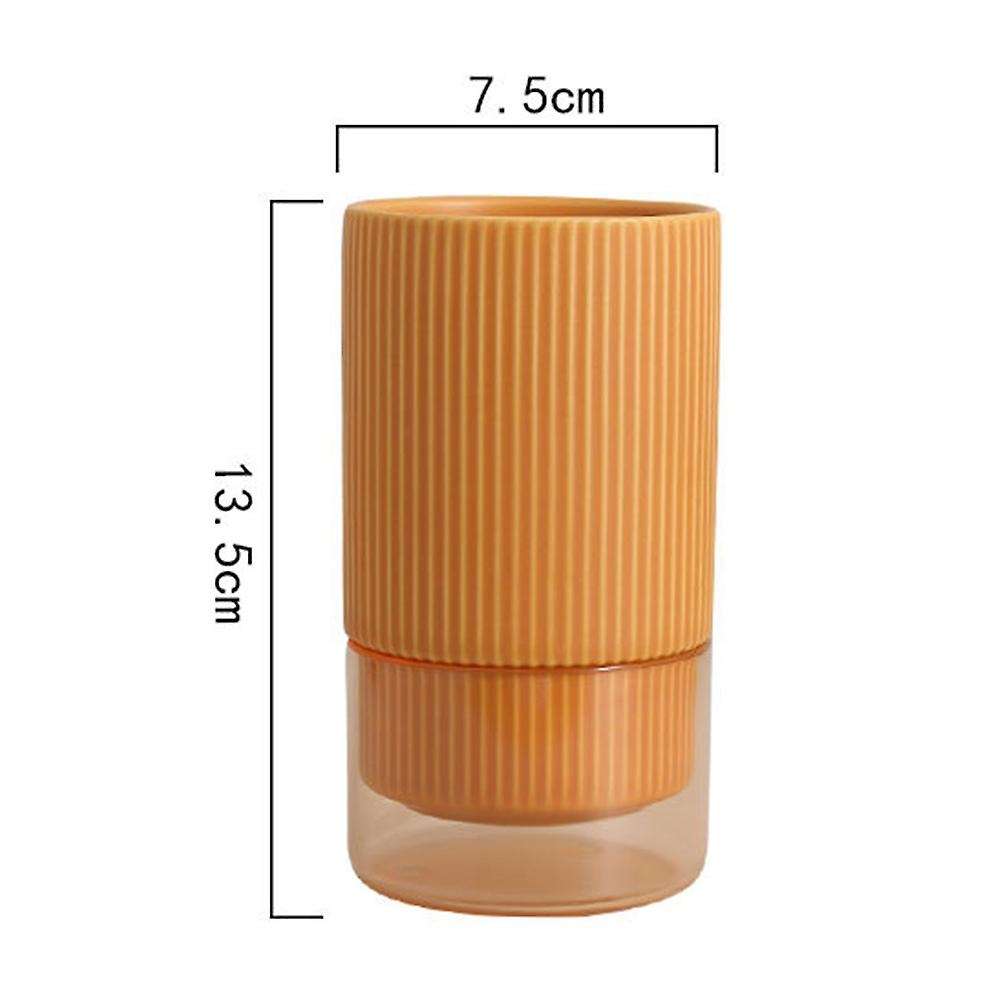 Ceramic Tableware Rack Chopsticks Basket Knife Storage Box Yellow