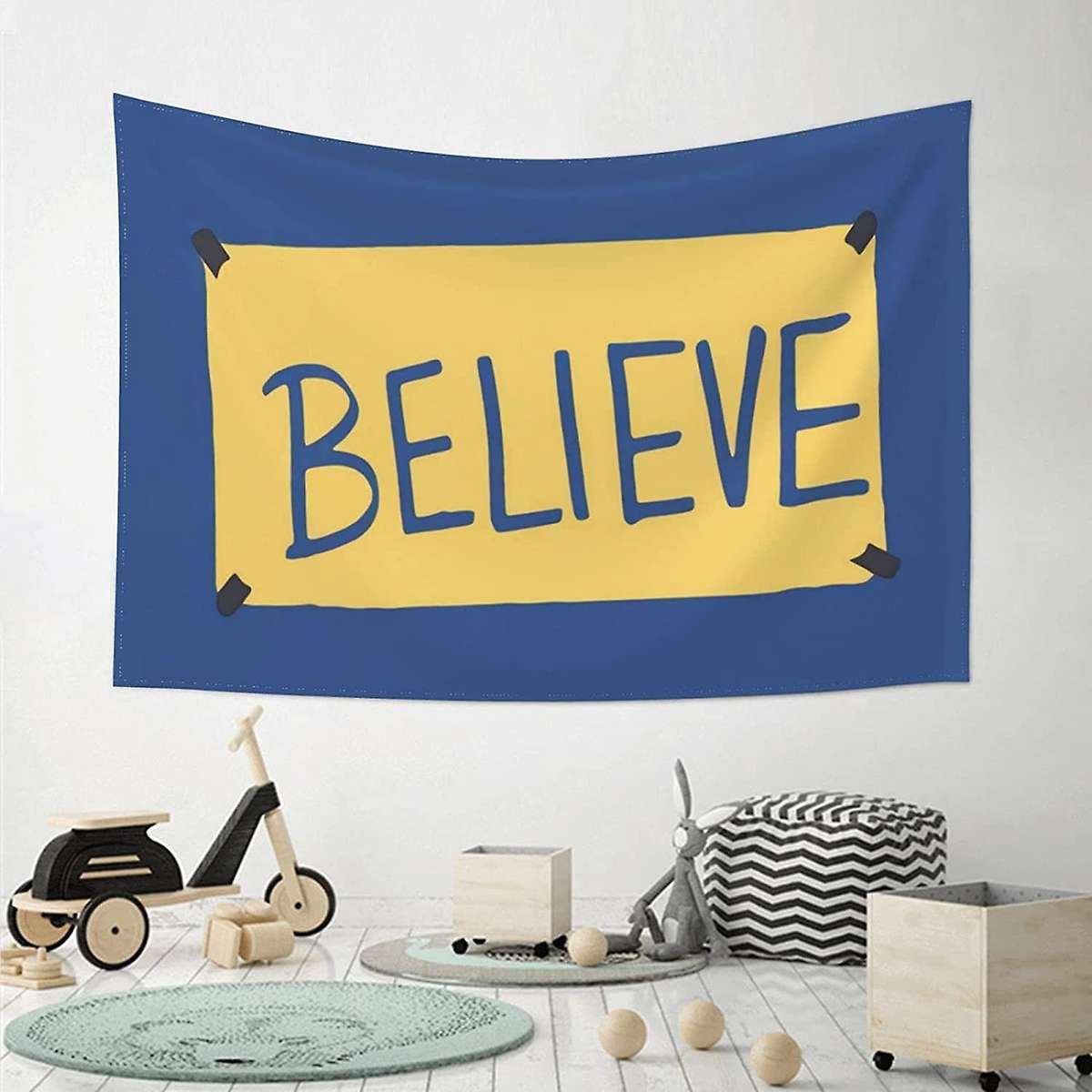 Believe Poster Aesthetic Tapestries Small Art Wall Hanging Throw B