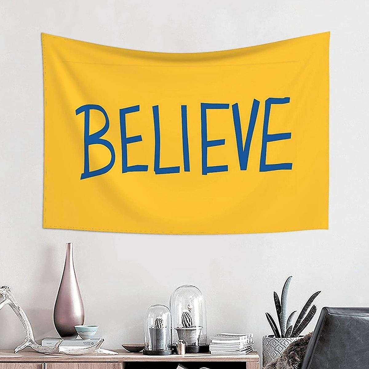 Believe Poster Aesthetic Tapestries Small Art Wall Hanging Throw B