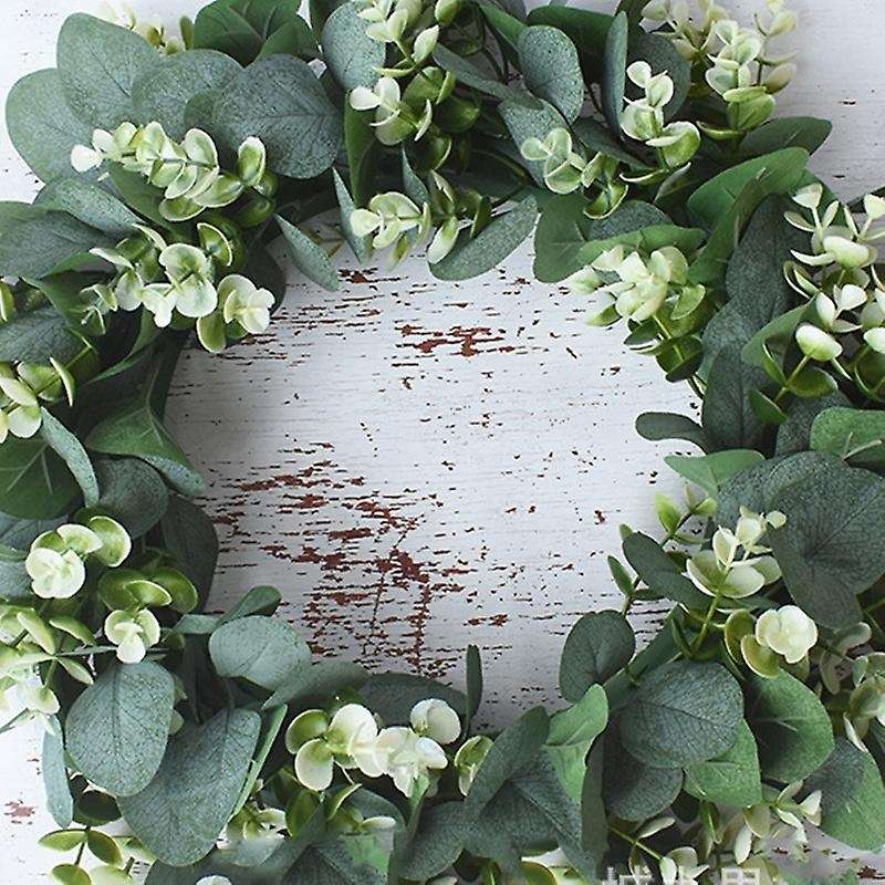 Simulation Eucalyptus Wreath with Flowers Suitable for Front Door