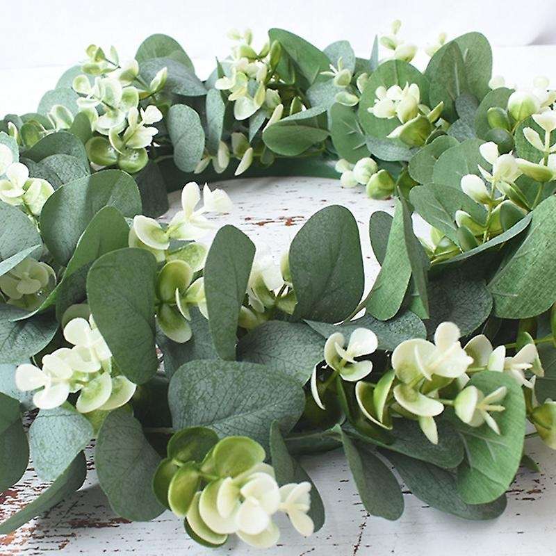 Simulation Eucalyptus Wreath with Flowers Suitable for Front Door