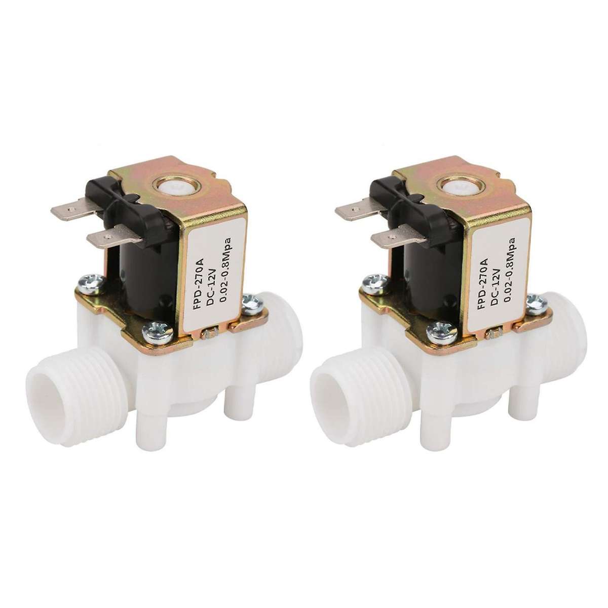 2x Dc12v N/c Normally Closed Water Solenoid Valve G1/2-inch