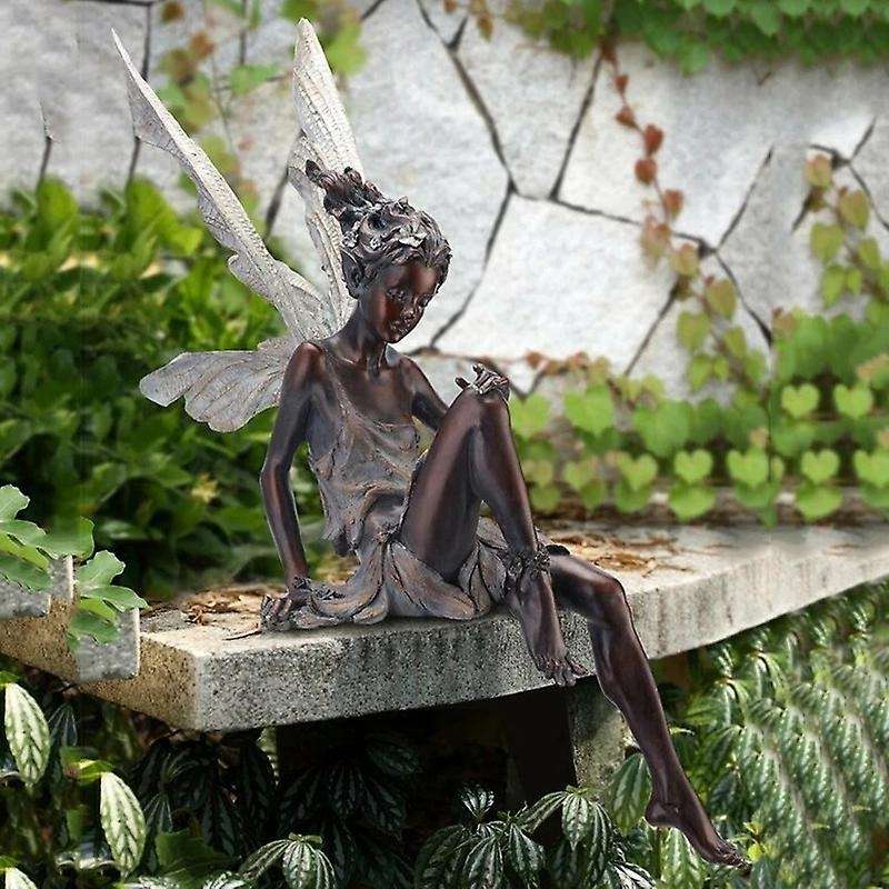 Fairy Statue Garden Ornament Resin Craft Home Outdoor Decoration-a