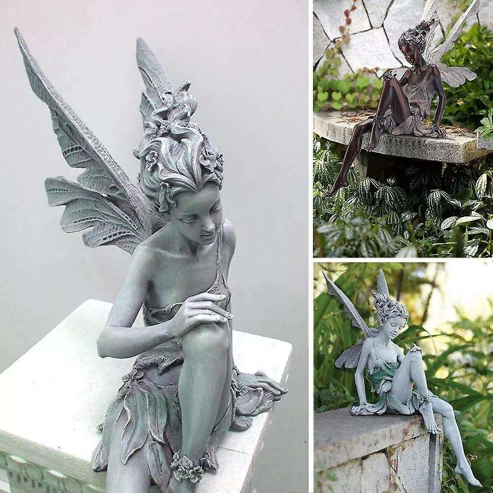 Fairy Statue Garden Ornament Resin Craft Home Outdoor Decoration-a