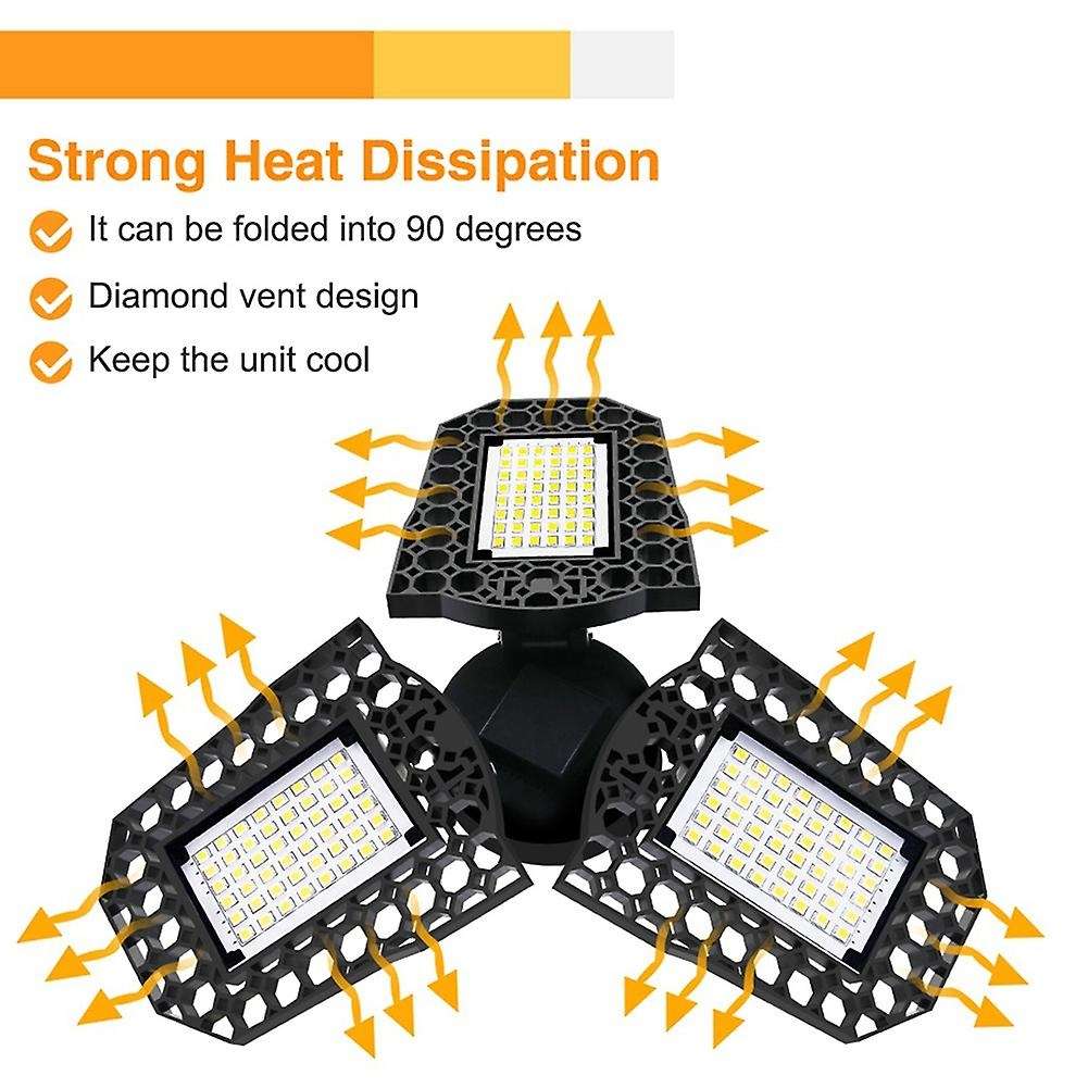 Led Garage Lamp 60w Deformable Light for Workshop Lamp(cold White)