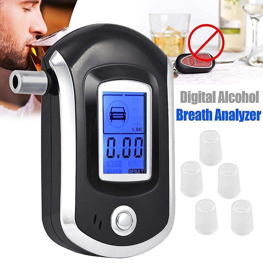 At6000 Alcohol Tester with 5 Mouthpieces Breath Breathalyzer
