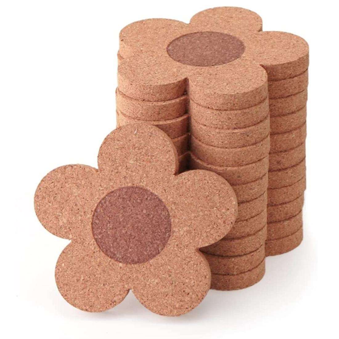 12pcs Coasters for Drinks,4inch Cork Flower Shape Coasters for Coffee