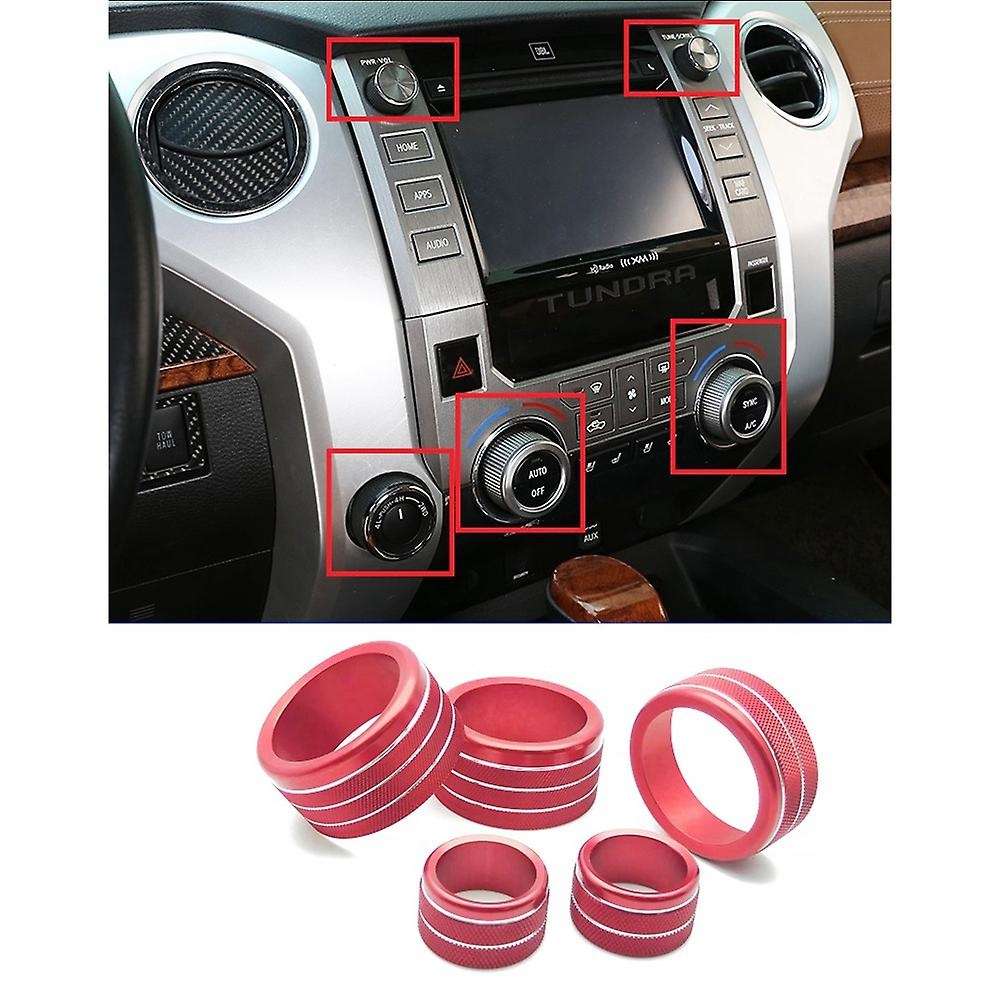 Air Conditioner Volume Knob Ring for Toyota -tundra 2014-2021, Red