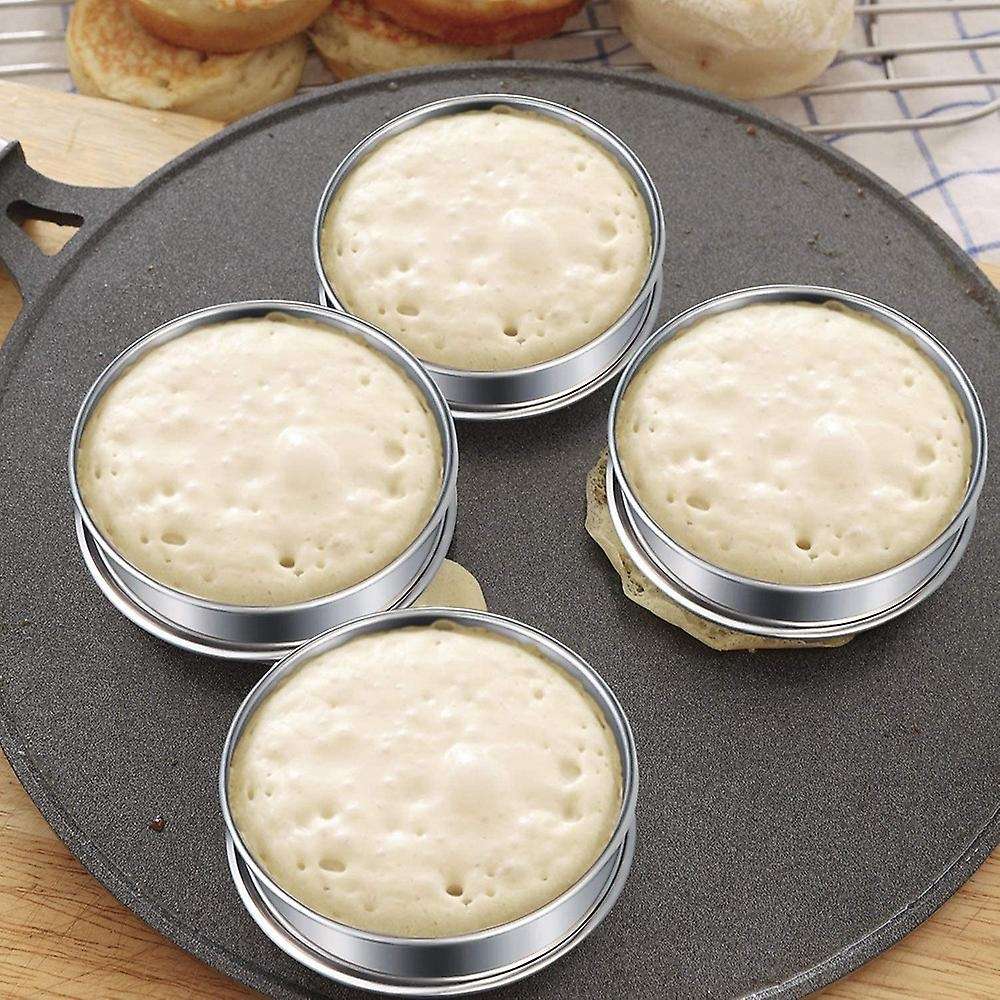 10 Pcs Double Rolled Tart Rings Stainless Steel Round for Food Baking