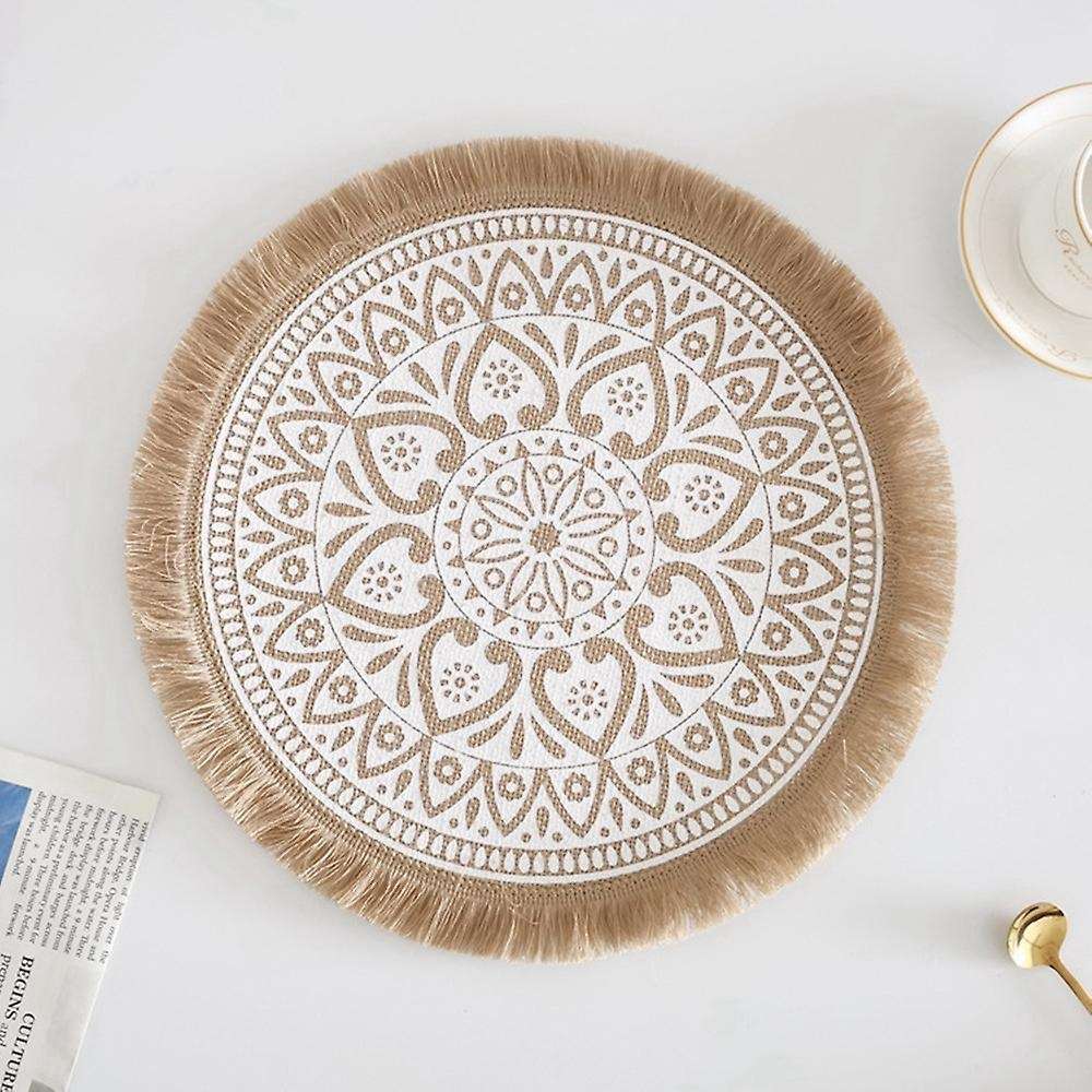 4pcs Woven Placemats Portable Tassel Placemats (a)