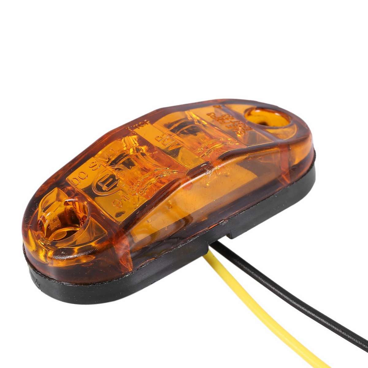 10x Yellow Led 2.5inch 2 Diode Light Oval Clearance Side Marker Lamp