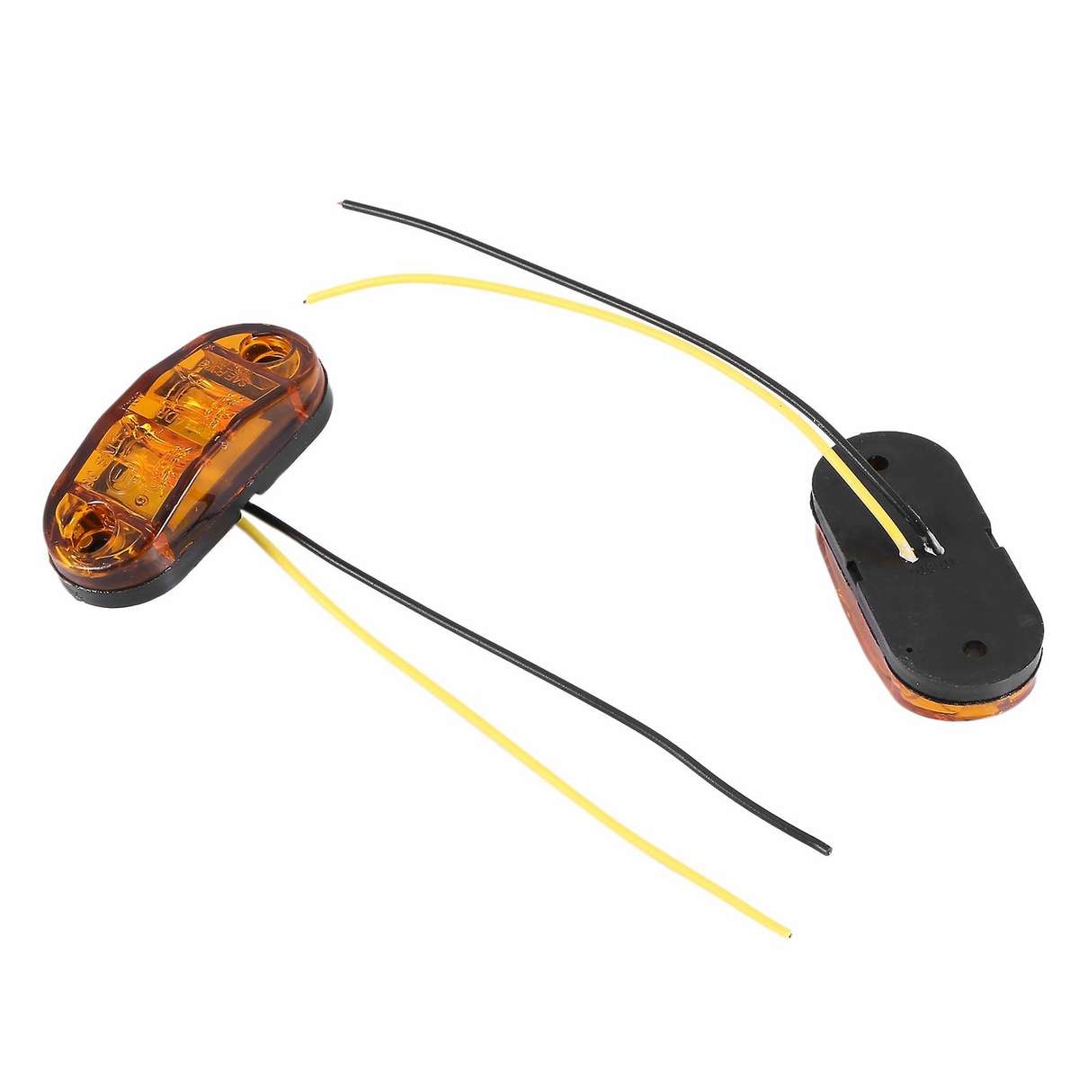 10x Yellow Led 2.5inch 2 Diode Light Oval Clearance Side Marker Lamp