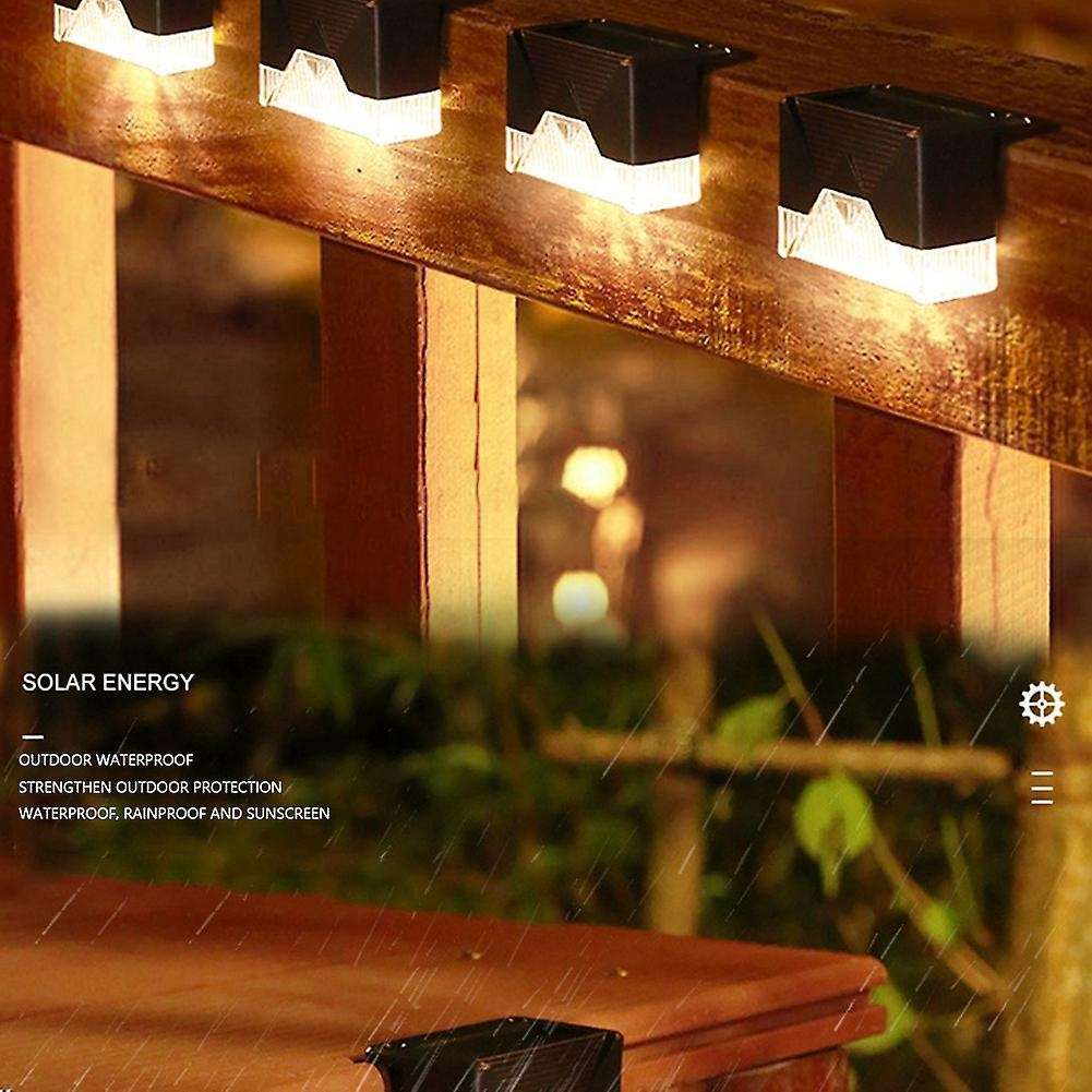 4pcs Solar Stair Lamp Outdoor Fence Light Garden Lights Waterproof