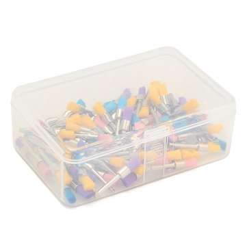 100pcs 2.35mm Shank Colorful Nylon Flat Polishing Brushes Set Polisher Prophy Brushes