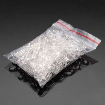 100pcs 20Ma F5 5MM Transparent Ultra Bright White LED Diode