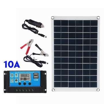 100W Solar Panel Kit 12V Battery Charger 10-100A LCD Controller For Car... (CONTROLLER CURRENT: 10A)