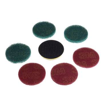 10mm Sanding Pad with 6pcs 100mm Round Fiber Polishing Pad Sanding Wheel Abrasive Tools