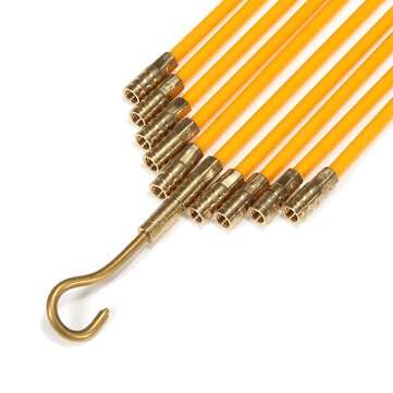 10Pcs Fiberglass Cable Puller Running Wire Cable Coaxial Electrical Pull Rods Fish Tape Kit