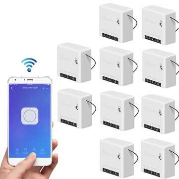 10pcs SONOFF MiniR2 Two Way Smart Switch 10A AC100-240V Works with Amazon Alexa Google Home Assistan