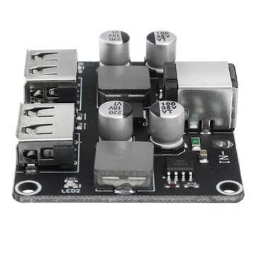 10pcs USB 2CH QC3.0 QC2.0 DC-DC Buck Converter Charging Step Down Module 6-32V 9V 12V 24V to Fast Qu