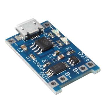 10pcs USB 3.7V 3.6V 4.2V 1A 18650 TP4056 Lithium Battery Charger Module Charging Board Li-ion Power