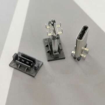 10PCS TYPE-C3.1 Male Vertical Four Feet 24p Double Row Patch USB Vertical SMT with Dust Plug