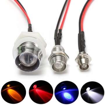 10Pcs Waterproof 12V Pre-Wired Car Constant Ultra Bright LED Water ... (COLOR.: WHITE | SIZE.: 10MM)