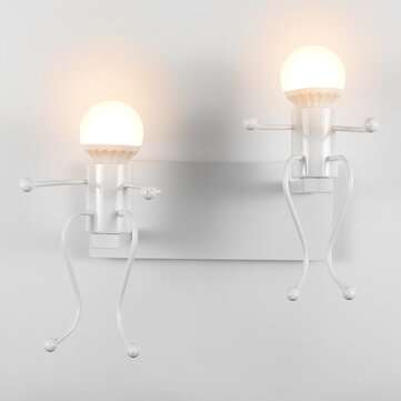 110-240V E27 Black/White Cartoon Sconce Wall Mounted Light Fixtures Iron Bedside K... (COLOR: WHITE)