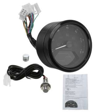 12000RPM Motorcycle LCD Digital Speedometer Tachometer Odometer Cafe Racer Motor