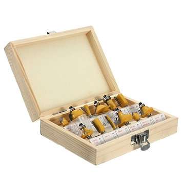 12pcs 1/4 Inch Shank Router Bit Set Tungsten Carbide Woodworking Cutter Rotary Tool