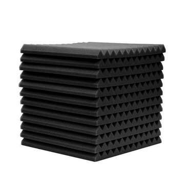 12pcs 30x30x2.5cm Acoustic Foam Soundproof Studio Foam Soundproofing Panels Cinema... (COLOR: BLACK)