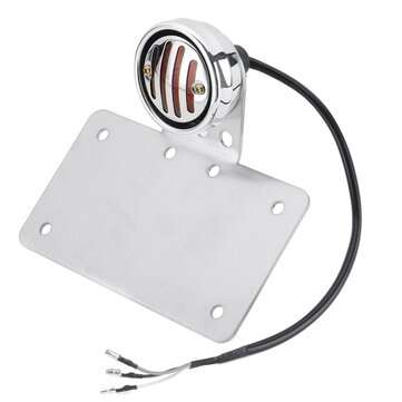 12V Retro Motorcycle Rear Tail Brake License Plate Light Red Stainless Steel For Yamaha/Honda/Suzuki