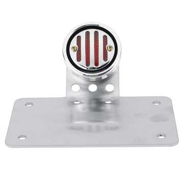 12V Retro Motorcycle Rear Tail Brake License Plate Light Red Stainless Steel For Yamaha/Honda/Suzuki