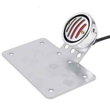 12V Retro Motorcycle Rear Tail Brake License Plate Light Red Stainless Steel For Yamaha/Honda/Suzuki