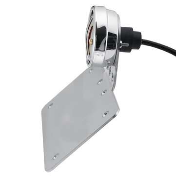 12V Retro Motorcycle Rear Tail Brake License Plate Light Red Stainless Steel For Yamaha/Honda/Suzuki