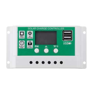 12V/24V 10A/20A/30A Dual USB Output Lithium Battery PWM Solar Controller LCD displ... (CURRENT: 10A)