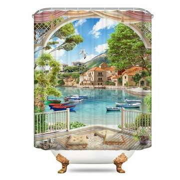 150/180cmx180cm Gulf Sea Printing Polyester Waterproof Bathroom S... (SIZE: 180*180CM | TYPE: TYPEA)