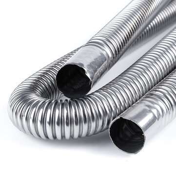 180cm Stainless Steel Car Auto Parking Air Diesel Heater Exhaust Pipe W/ 2 Clamp