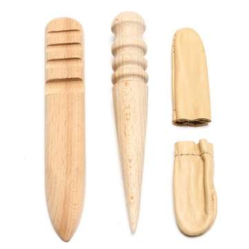 19pcs Leather Craft Punch Tools Stitching Carving Working Sewing Saddle Groover Kit