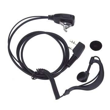 2 PIN Earpiece Headset PTT MIC 1m Ear Hook Walkie Talkie Earbud Interphone Earphone Earpiece for BAO