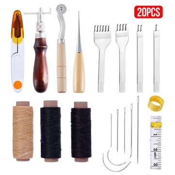 20/31Pcs DIY Leather Craft Hand Tools Set for Sewing Leather Canvas (QUANTITY: 20PCS)