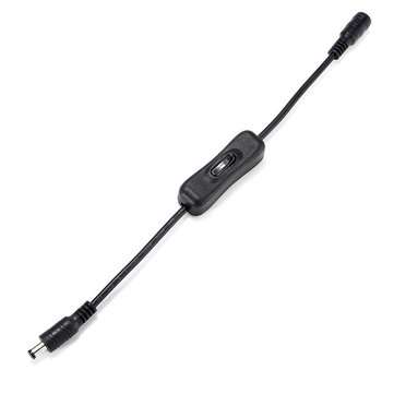 20PCS LUSTREON 5.5X2.1mm DC Power Supply Connector Switch Cable for 5050 3528 LED Strip Light 30cm