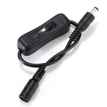 20PCS LUSTREON 5.5X2.1mm DC Power Supply Connector Switch Cable for 5050 3528 LED Strip Light 30cm