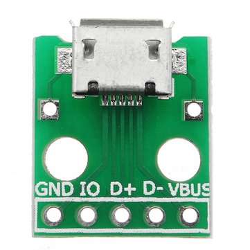 20pcs Micro USB To Dip Female Socket B Type Microphone 5P Patch To Dip 2.54mm Pin With Soldering Ada