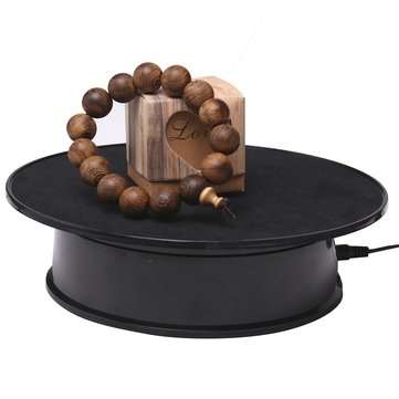 220V 20CM Black Velvet Top Rotary Display Stand Electric Rotating Display Turntable With Adapter